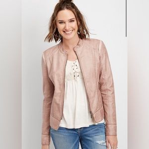 Dusty Pink/Mauve Faux Leather Jacket Maurice’s